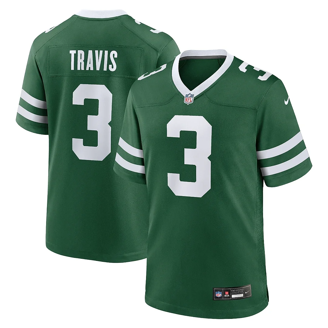 Zennovawear Men's New York Jets Travis Legacy Green Team Game Jersey