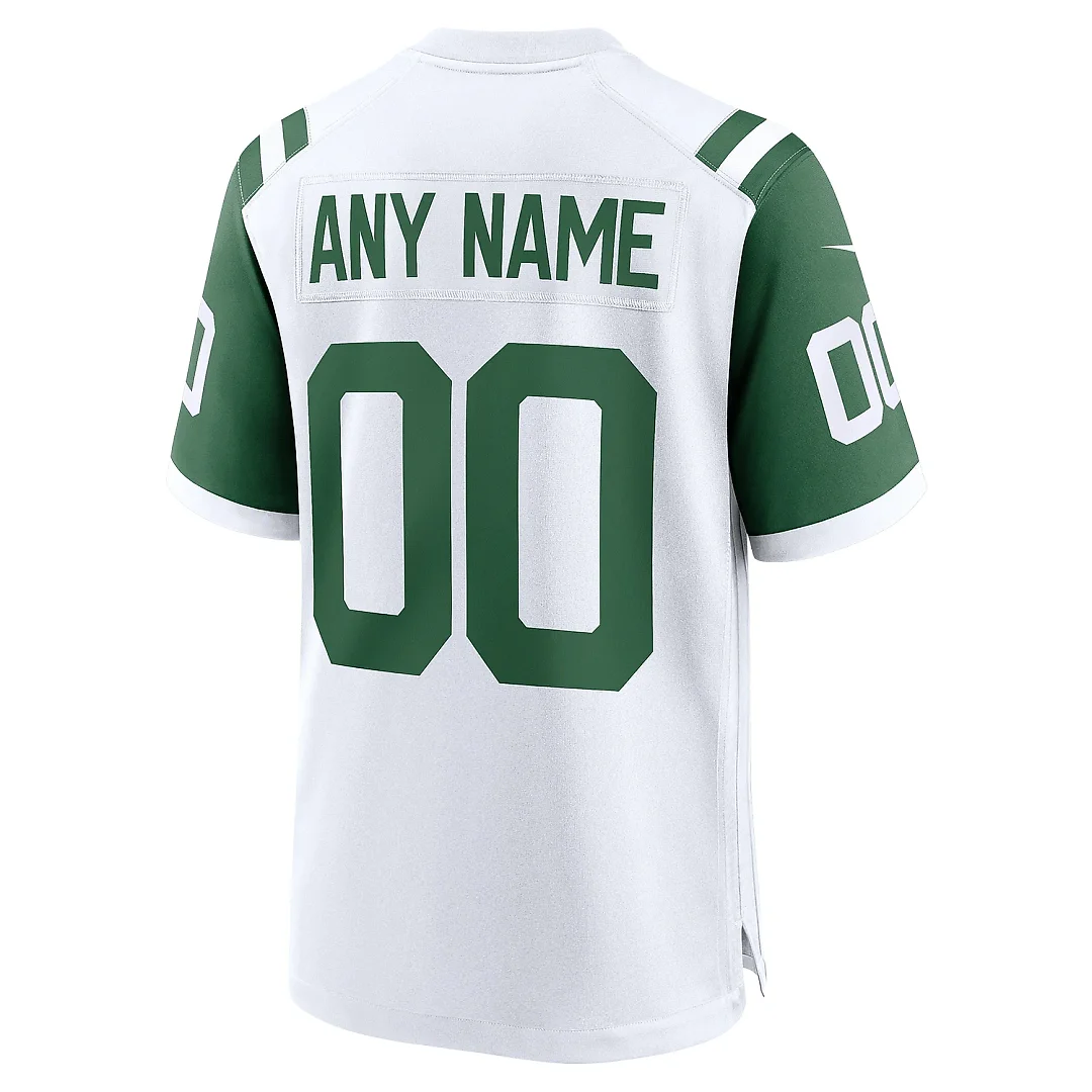 Zennovawear Men's New York Jets White Classic Alternate Custom Jersey