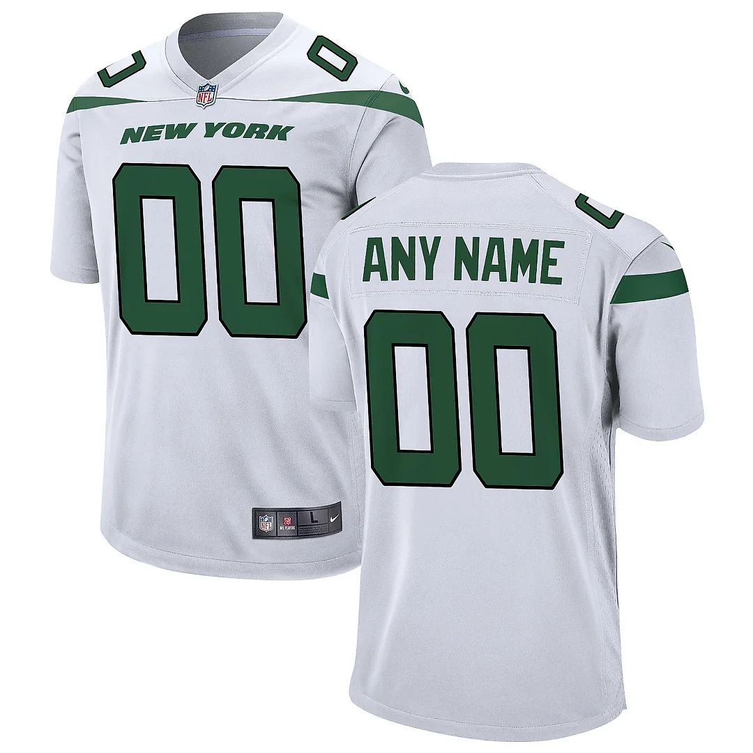 Zennovawear Men's New York Jets White Custom Game Jersey