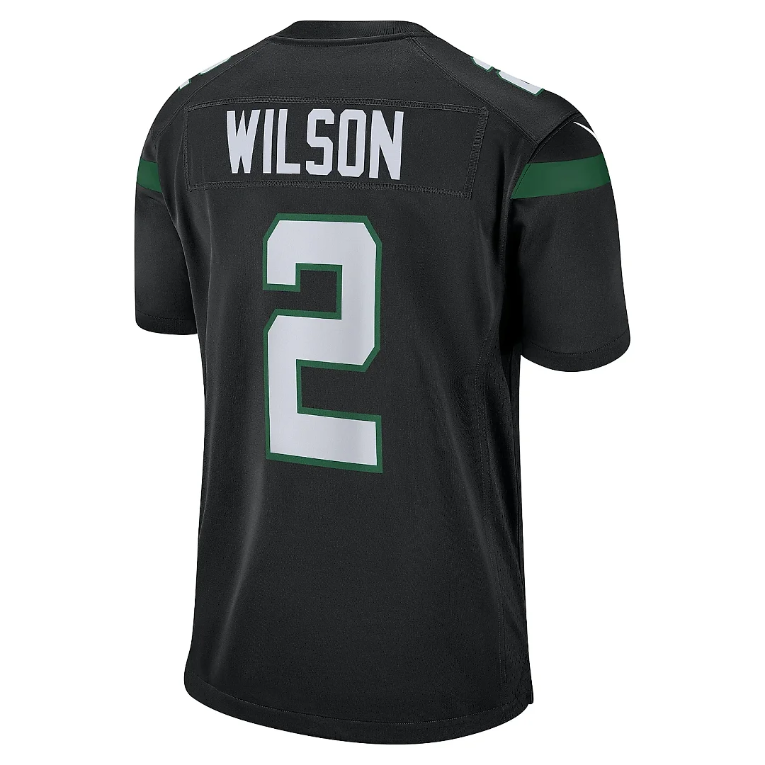 Zennovawear Men's New York Jets Zach Wilson Black Alternate Game Jersey
