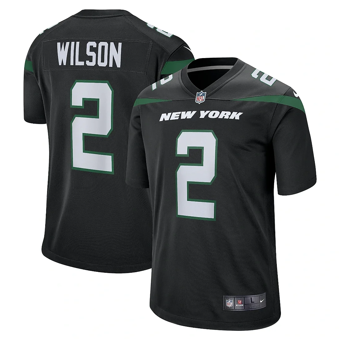 Zennovawear Men's New York Jets Zach Wilson Black Alternate Game Jersey