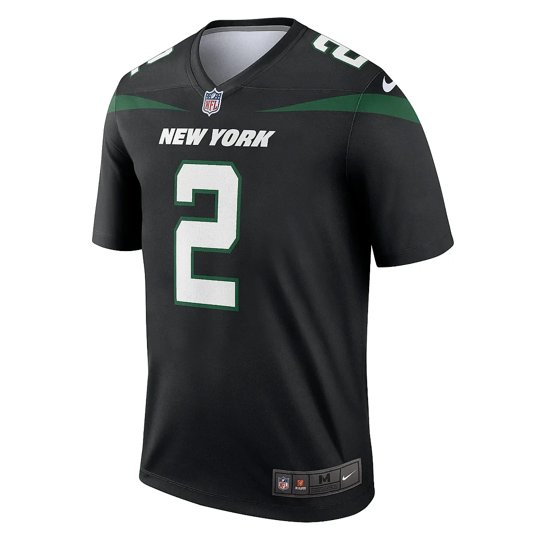 Zennovawear Men's New York Jets Zach Wilson Black Alternate Legend Player Performance Top