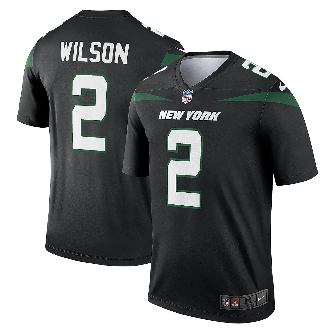 Zennovawear Men's New York Jets Zach Wilson Black Alternate Legend Player Performance Top