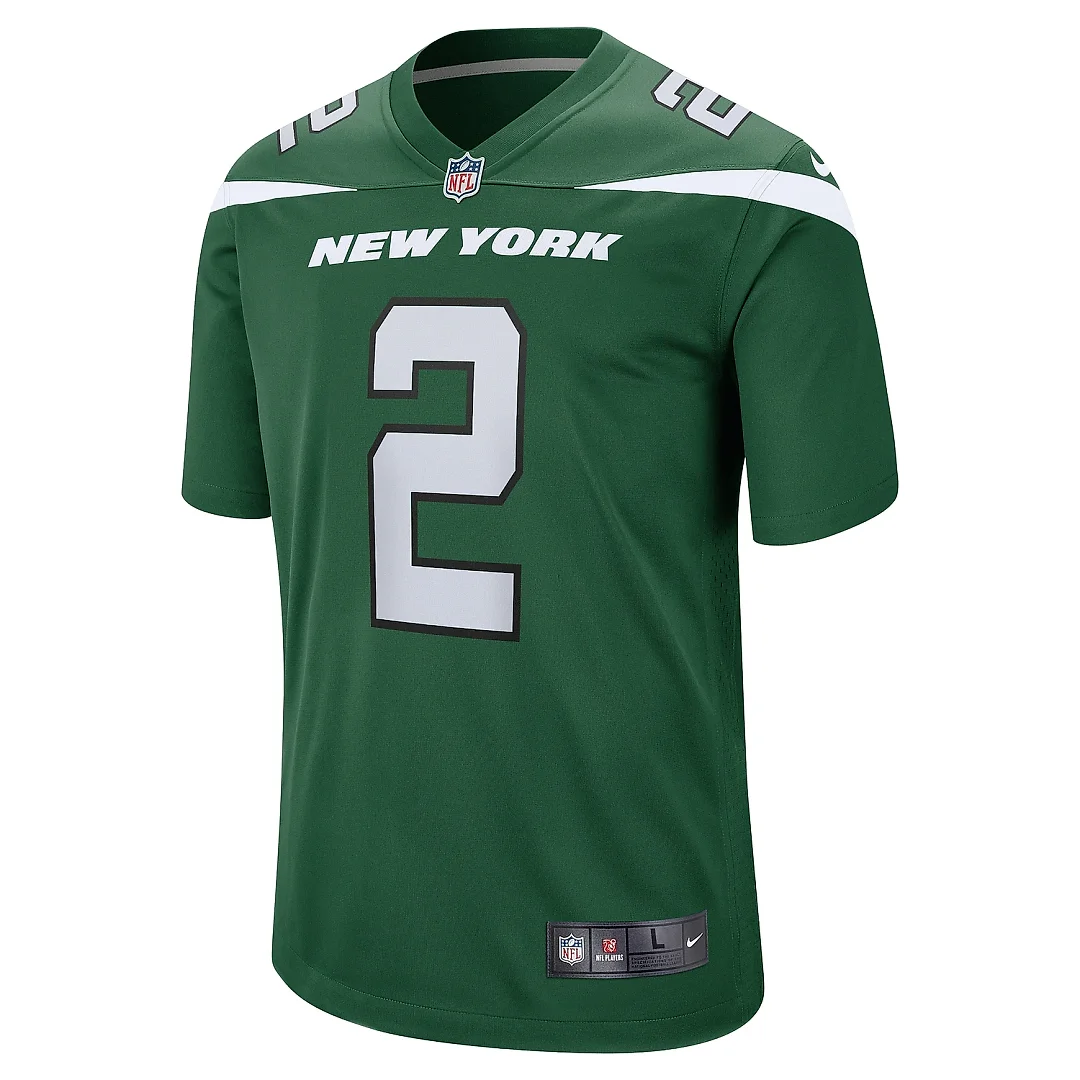 Zennovawear Men's New York Jets Zach Wilson Gotham Green Game Jersey