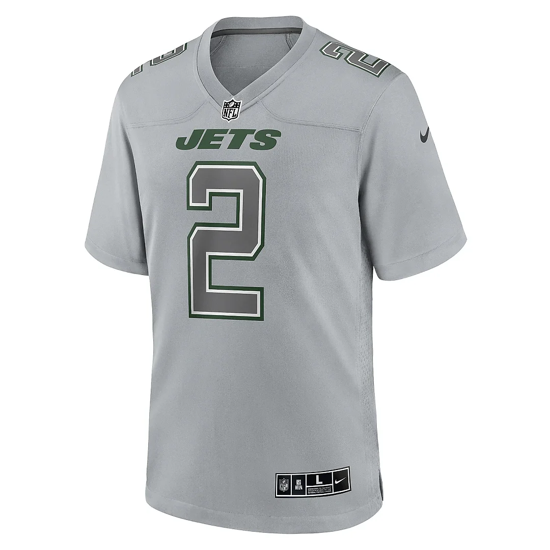 Zennovawear Men's New York Jets Zach Wilson Gray Atmosphere Fashion Game Jersey