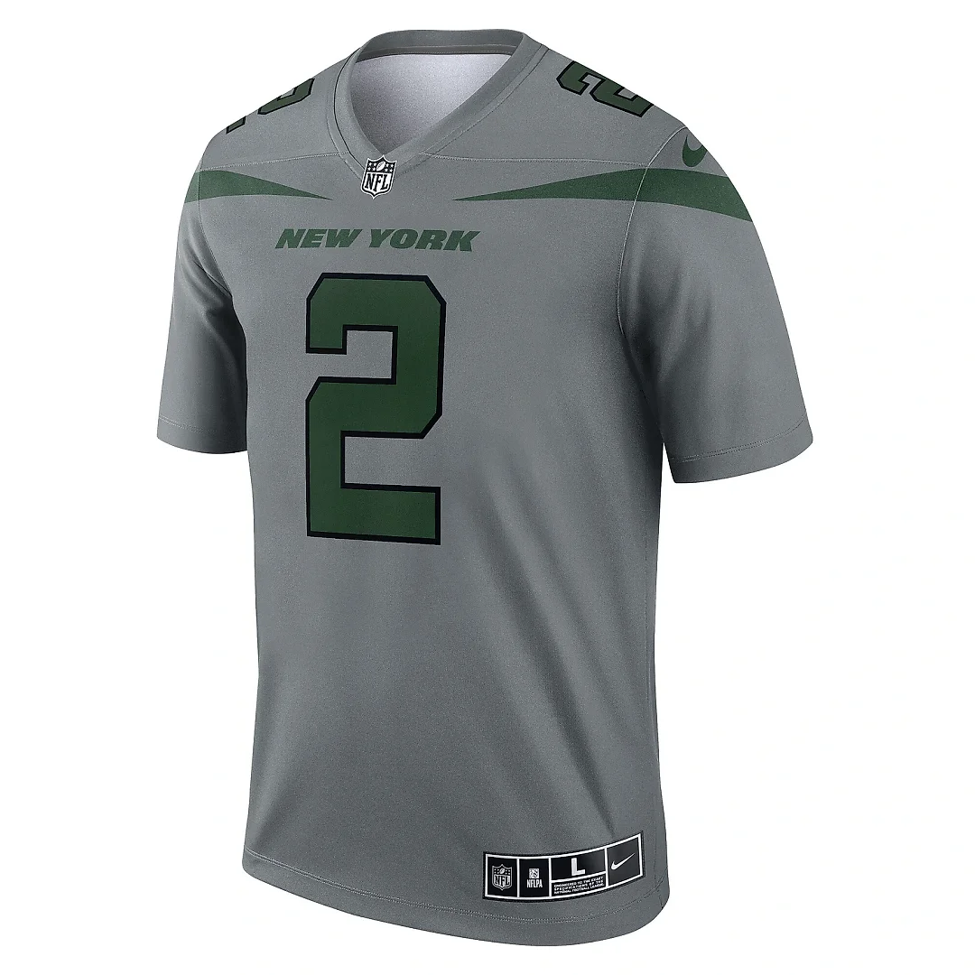 Zennovawear Men's New York Jets Zach Wilson Gray Inverted Legend Player Performance Top