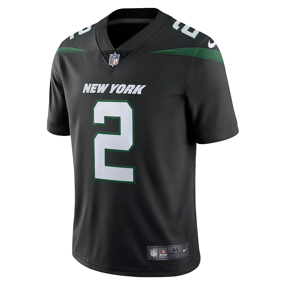 Zennovawear Men's New York Jets Zach Wilson Stealth Black Vapor Limited Jersey