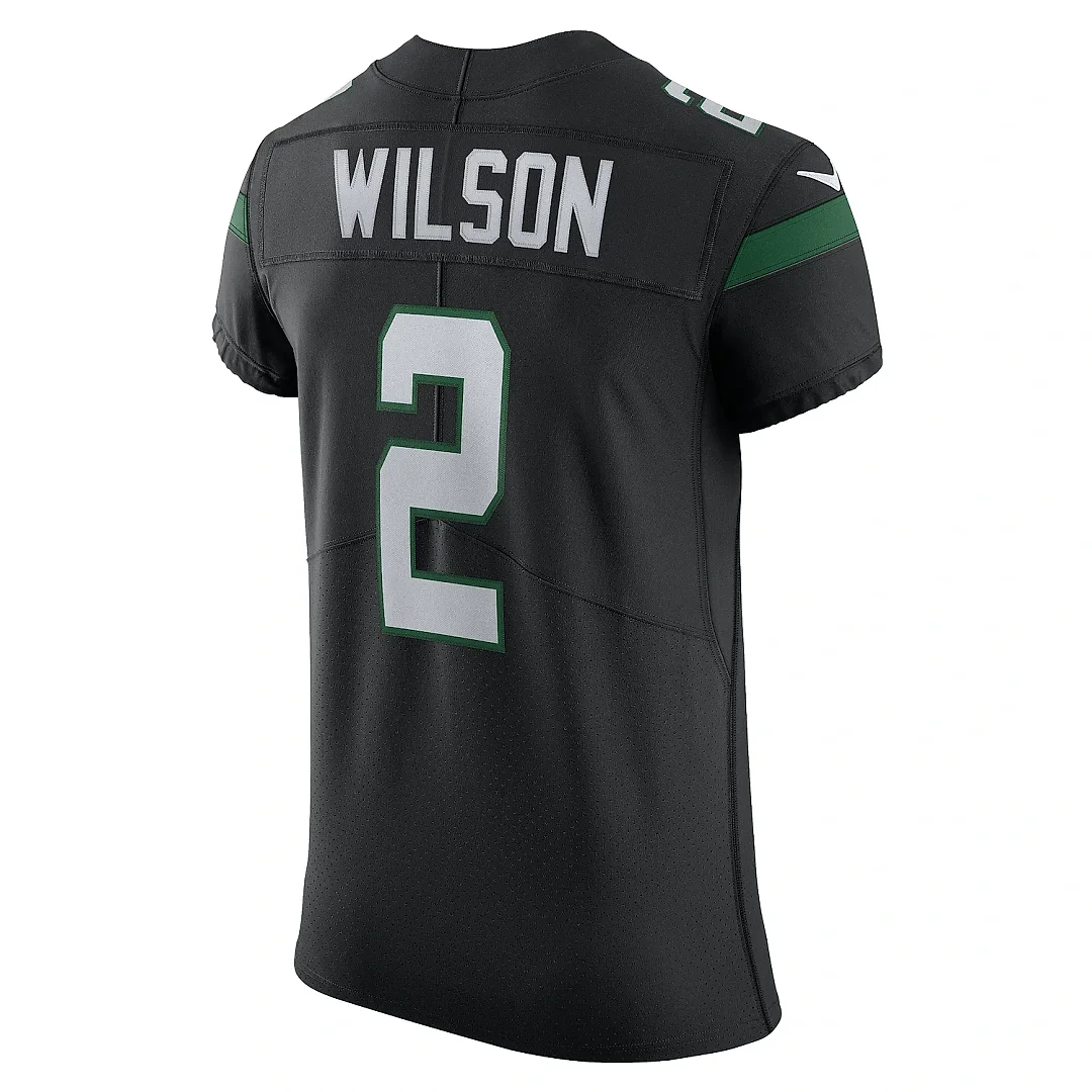 Zennovawear Men's New York Jets Zach Wilson Stealth Black Vapor Elite Jersey