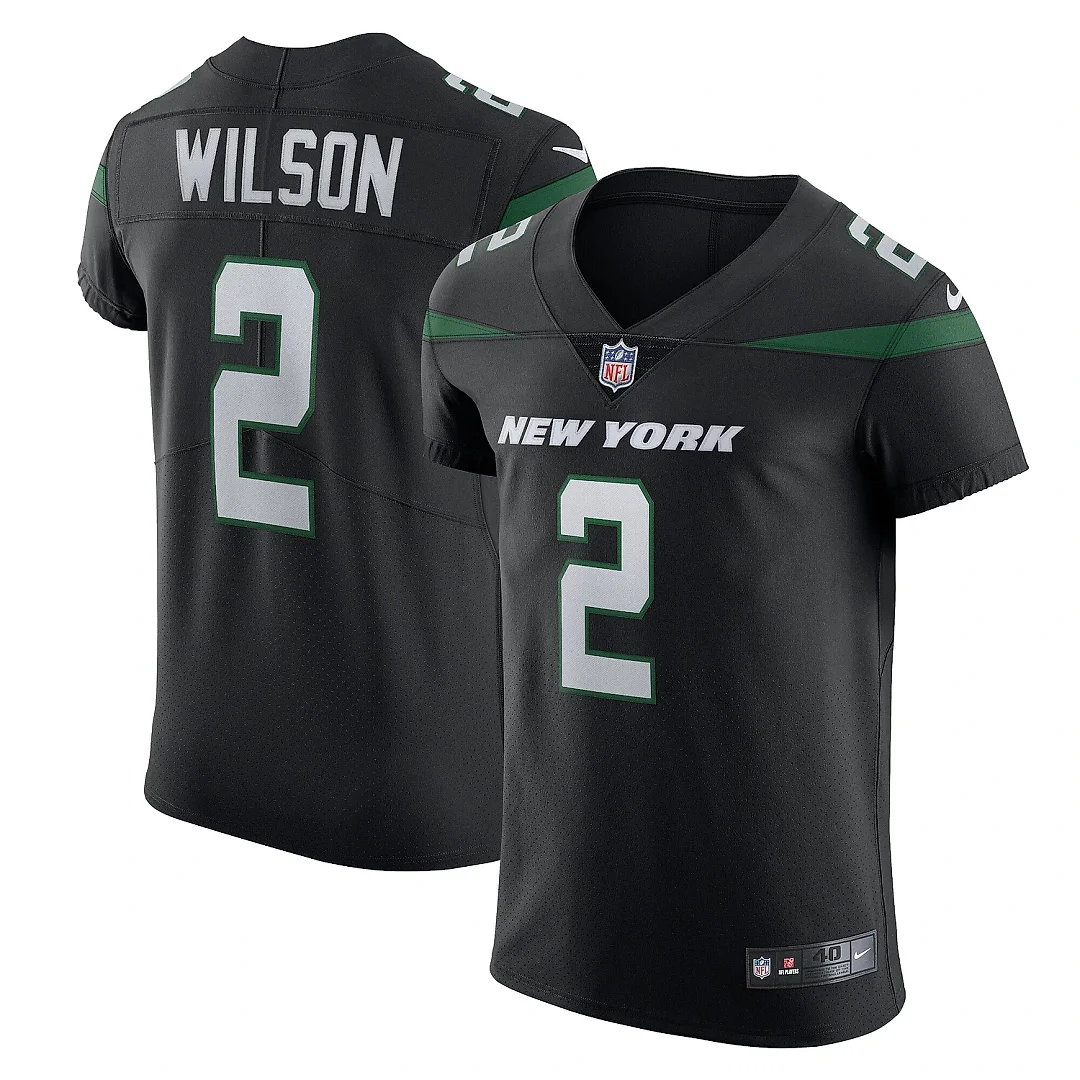 Zennovawear Men's New York Jets Zach Wilson Stealth Black Vapor Elite Jersey