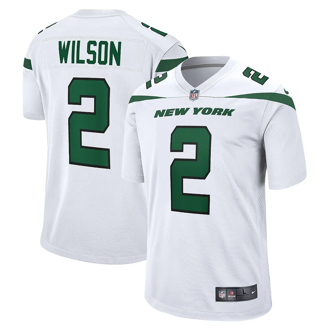 Zennovawear Men's New York Jets Zach Wilson White Game Jersey