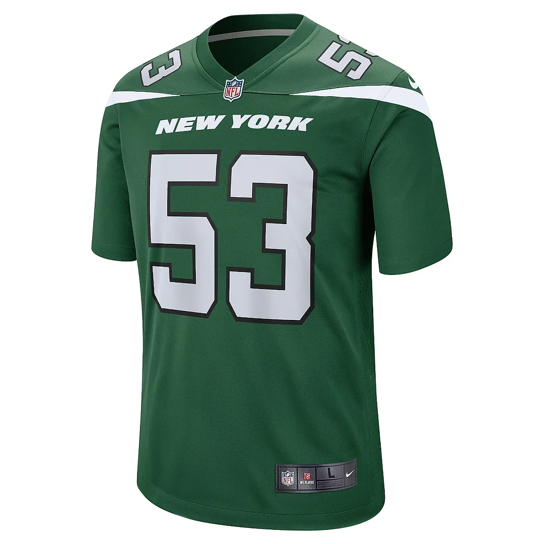 Zennovawear Men's New York Jets Zaire Barnes Gotham Green Game Jersey