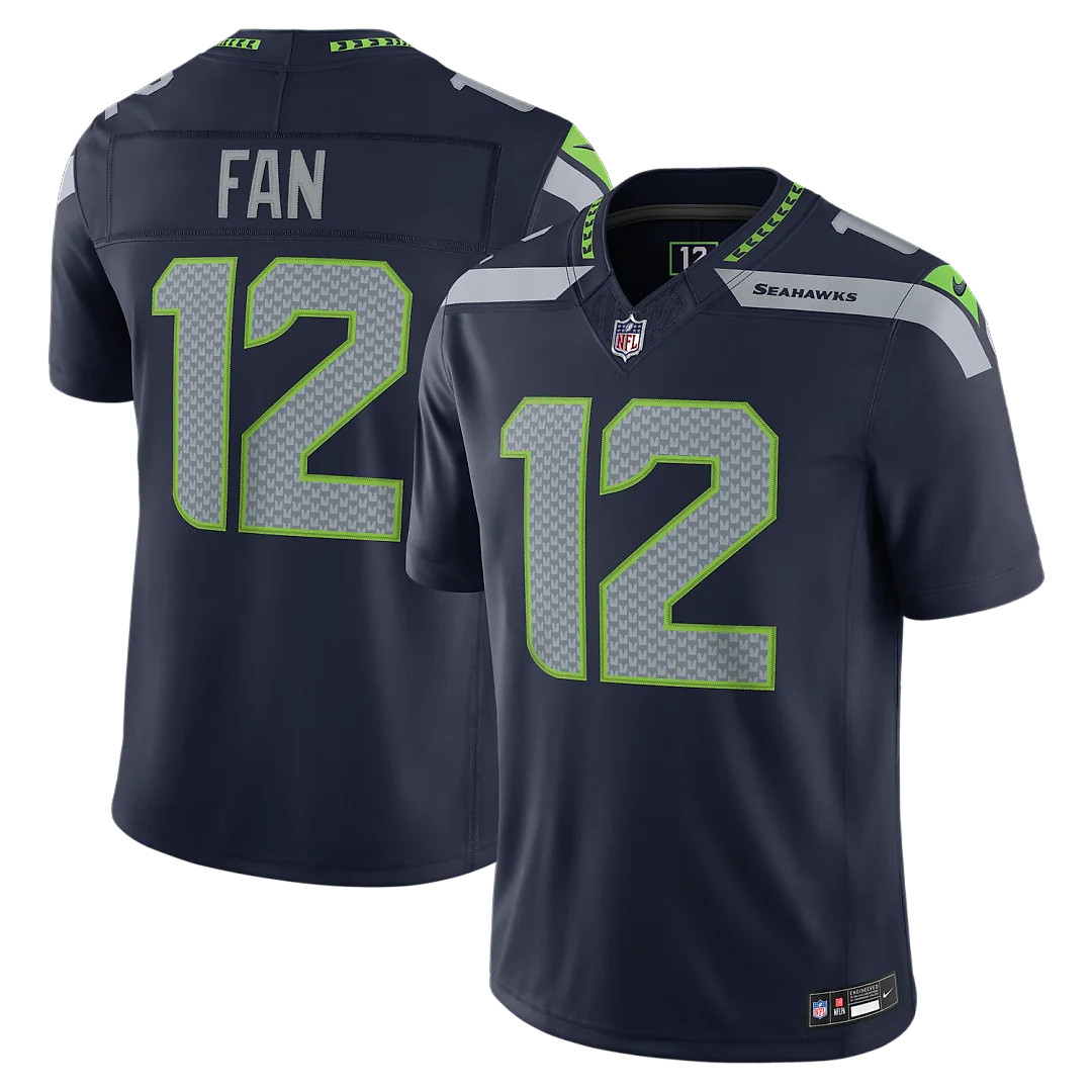 Zennovawear 12s Seattle Seahawks Team Vapor FUSE. Stitched Limited Jersey - College Navy