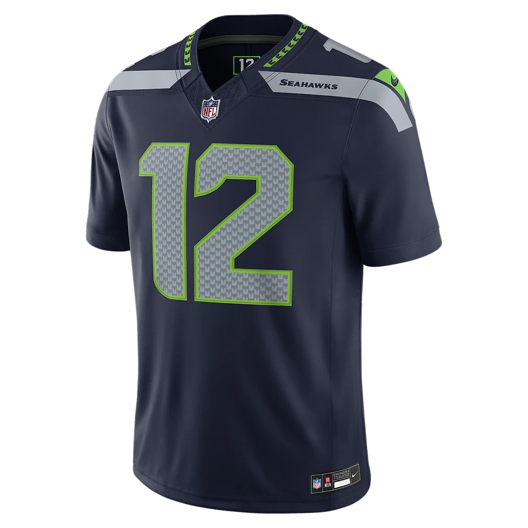 Zennovawear 12s Seattle Seahawks Team Vapor FUSE. Stitched Limited Jersey - College Navy