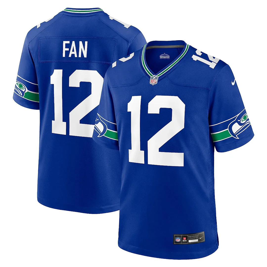 Zennovawear 12s Seattle Seahawks Throwback Player Game Jersey - Royal