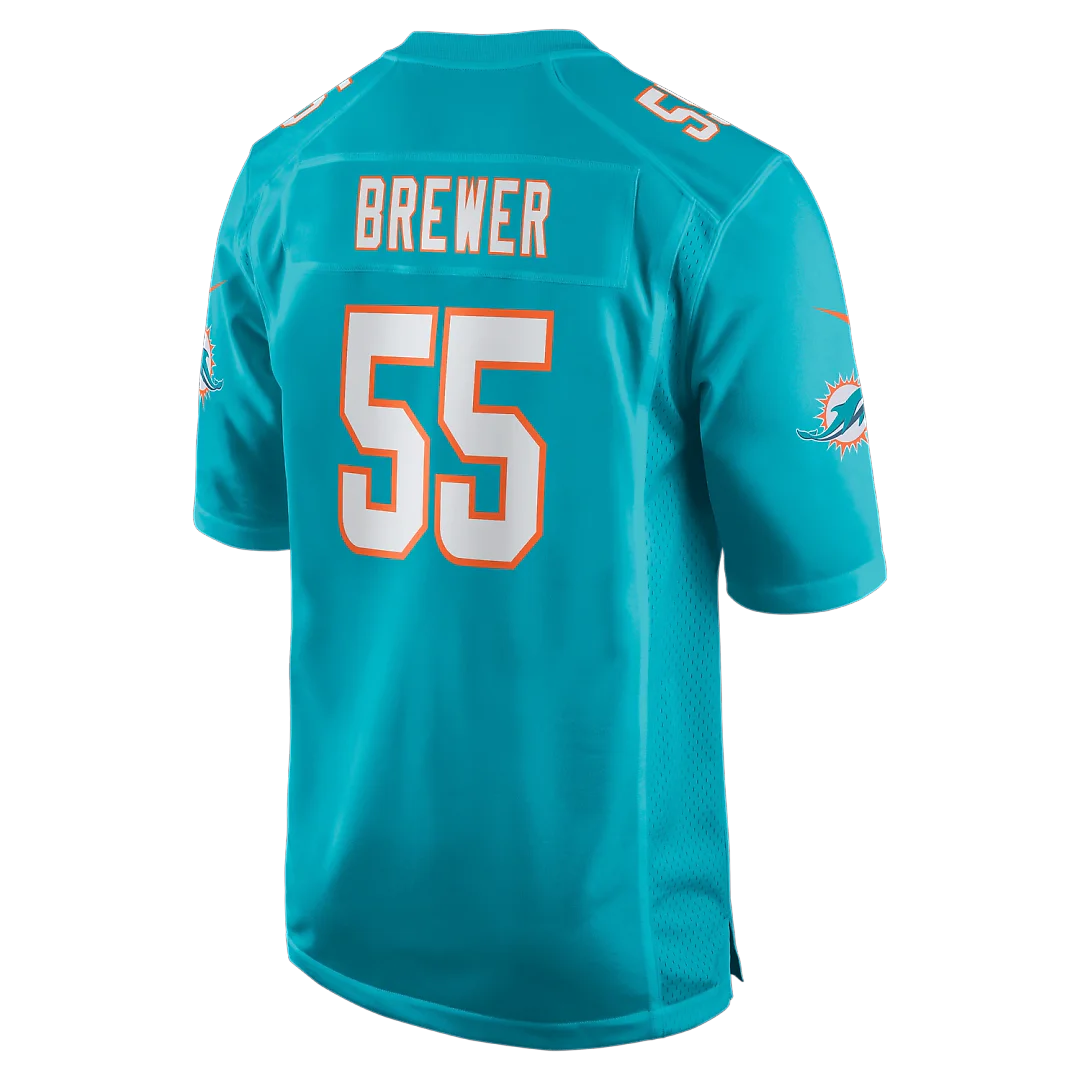 Zennovawear Aaron Brewer Miami Dolphins Game Jersey - Aqua