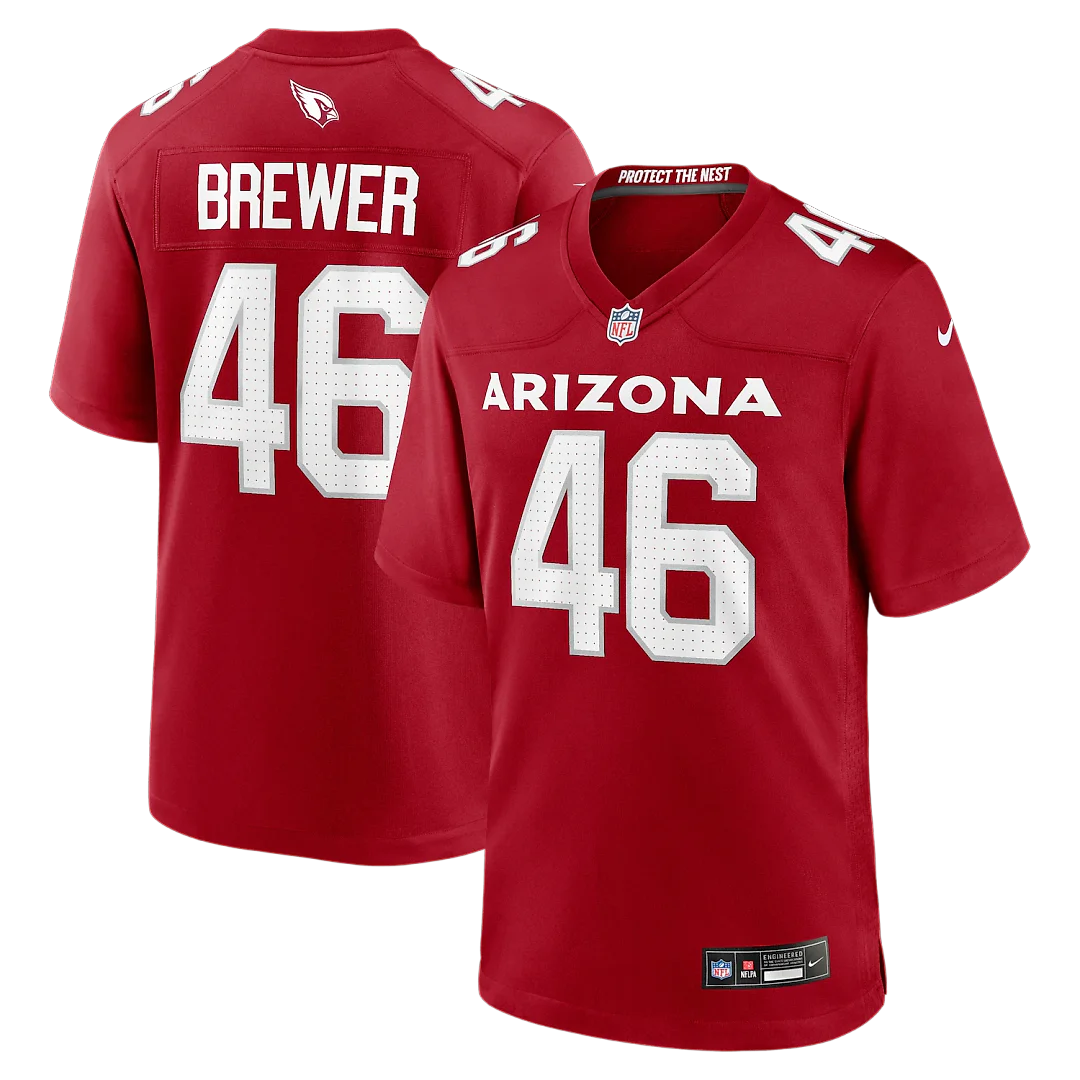 Zennovawear Aaron Brewer Arizona Cardinals Team Game Jersey - Cardinal