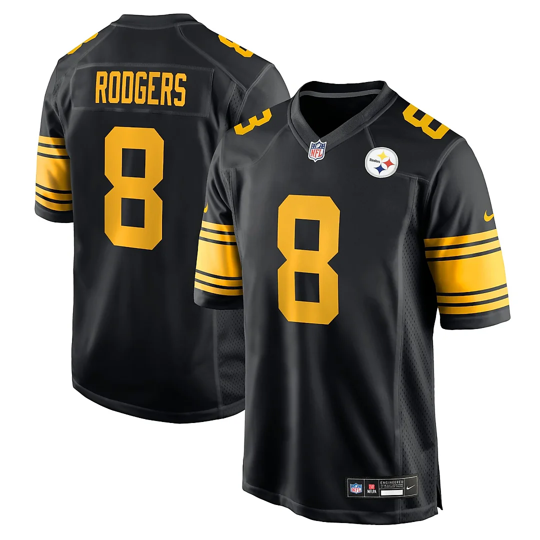 Zennovawear Aaron Rodgers Pittsburgh Steelers Alternate Game Jersey - Black