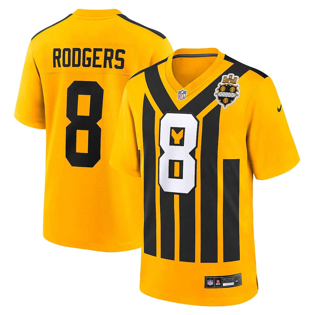 Zennovawear Aaron Rodgers Pittsburgh Steelers Alternate 1933 Throwback Game Jersey - Gold