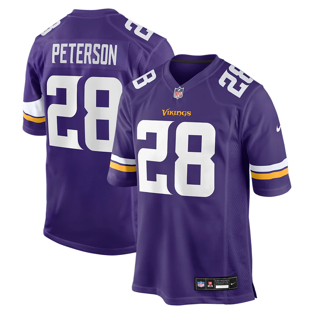 Zennovawear Adrian Peterson Minnesota Vikings Team Retired Game Jersey - Purple