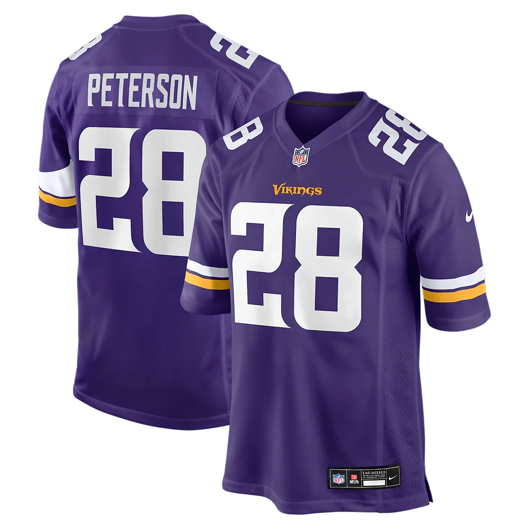 Zennovawear Adrian Peterson Minnesota Vikings Team Retired Game Jersey - Purple
