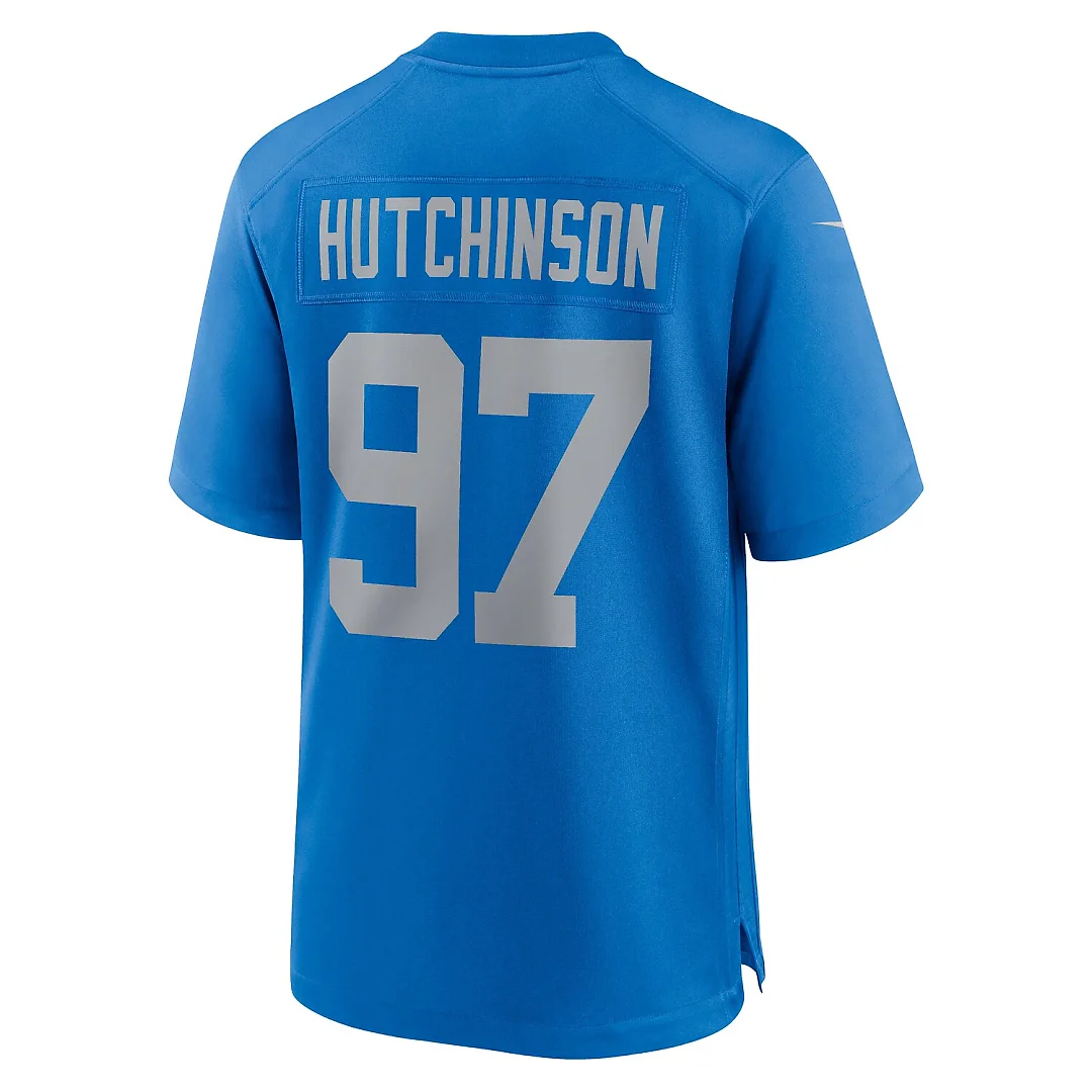 Zennovawear Aidan Hutchinson Detroit Lions Alternate Game Jersey - Blue