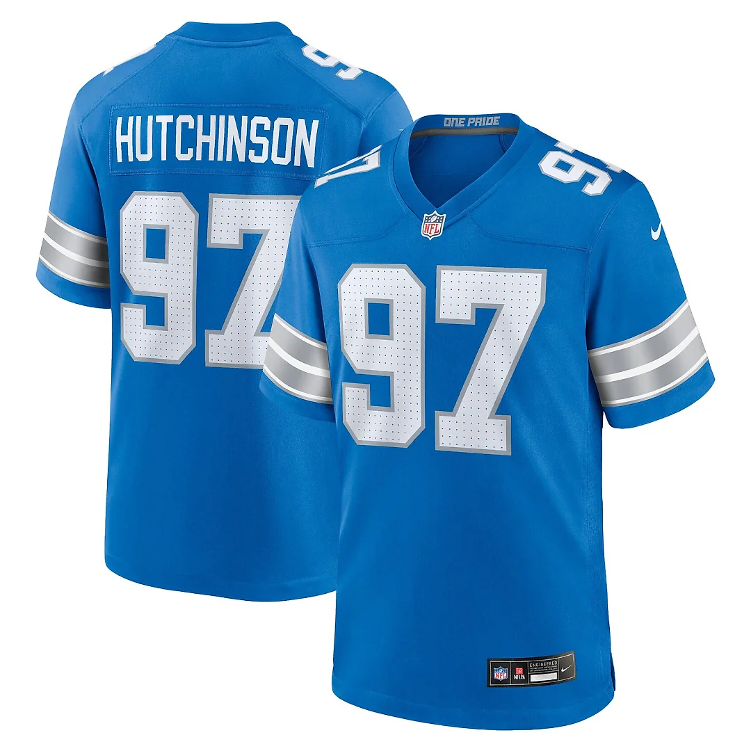 Zennovawear Aidan Hutchinson Detroit Lions Game Jersey - Blue