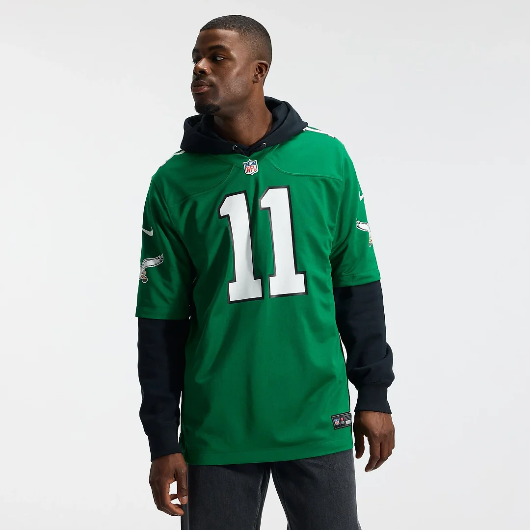 Zennovawear A.J. Brown Philadelphia Eagles Alternate Game Player Jersey - Kelly Green
