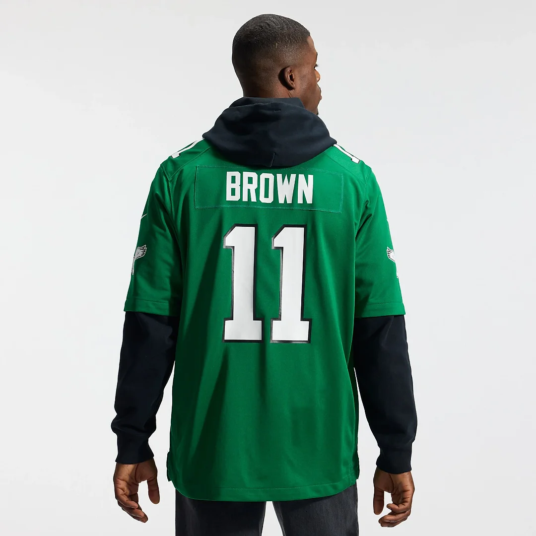 Zennovawear A.J. Brown Philadelphia Eagles Alternate Game Player Jersey - Kelly Green