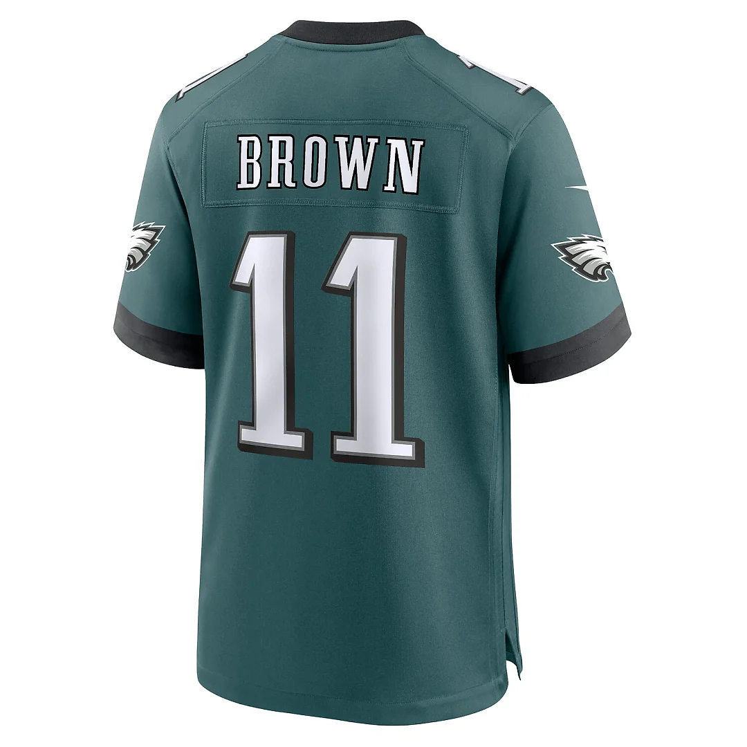 Zennovawear A.J. Brown Philadelphia Eagles Team Game Jersey - Midnight Green