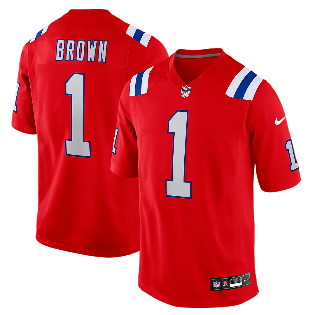 Zennovawear A.J. Brown New England Patriots Game Jersey - Red