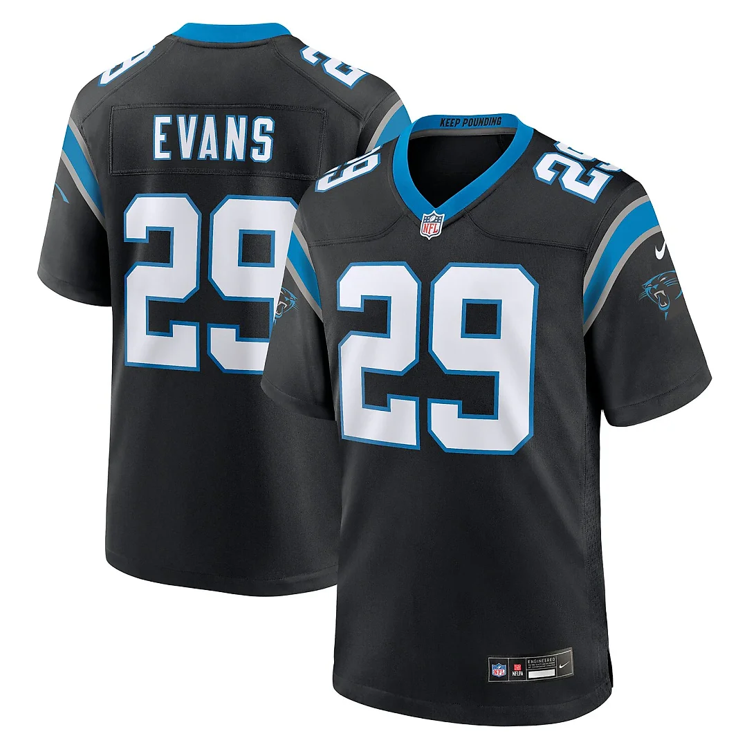 Zennovawear Akayleb Evans Carolina Panthers Team Game Jersey - Black