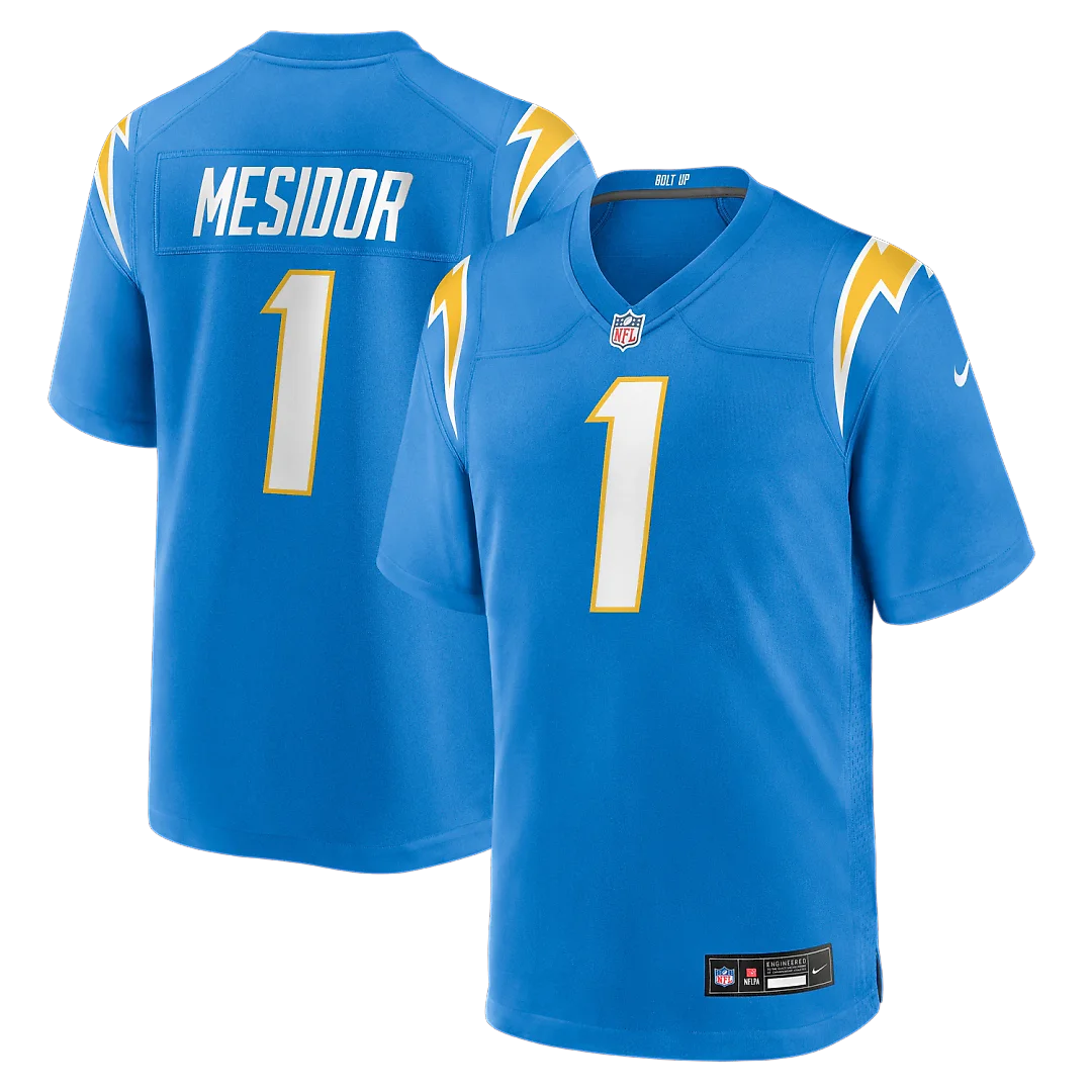 Zennovawear Akheem Mesidor Los Angeles Chargers 2026 NFL Draft First Round Pick No. 22 Team Game Jersey - Powder Blue