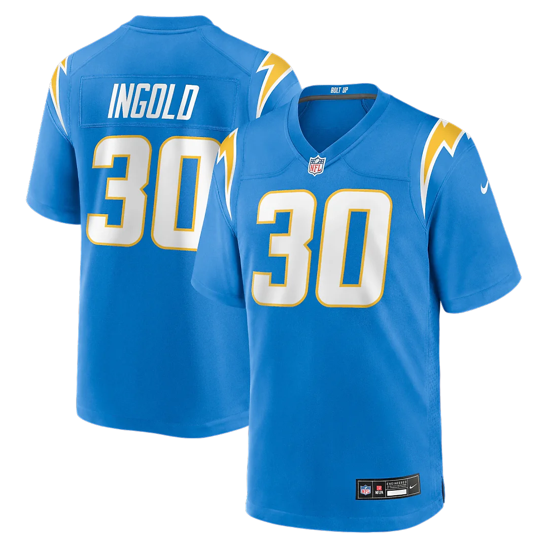 Zennovawear Alec Ingold Los Angeles Chargers Team Game Jersey - Powder Blue