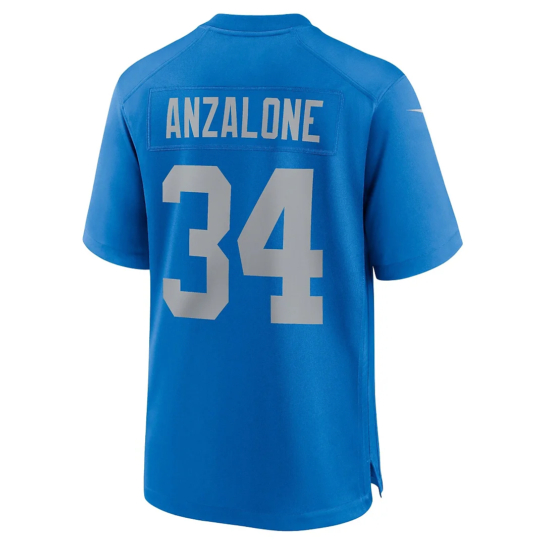 Zennovawear Alex Anzalone Detroit Lions Alternate Game Jersey - Blue