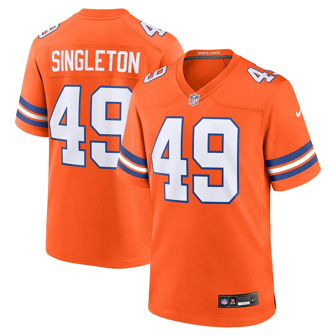 Zennovawear Alex Singleton Denver Broncos Alternate Game Jersey - Orange
