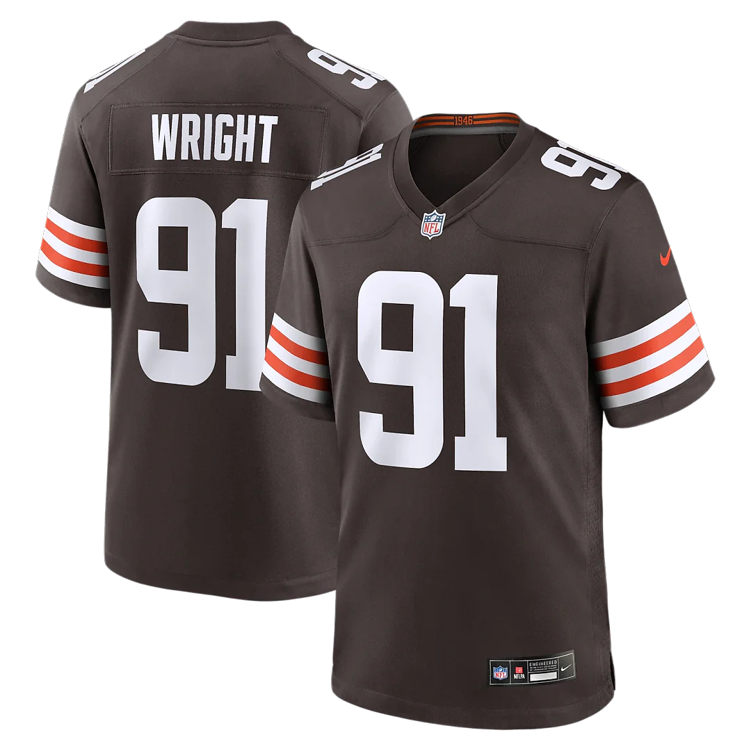 Zennovawear Alex Wright Cleveland Browns Team Game Jersey - Brown