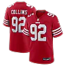 Zennovawear Alfred Collins San Francisco 49ers Team Game Jersey - Scarlet
