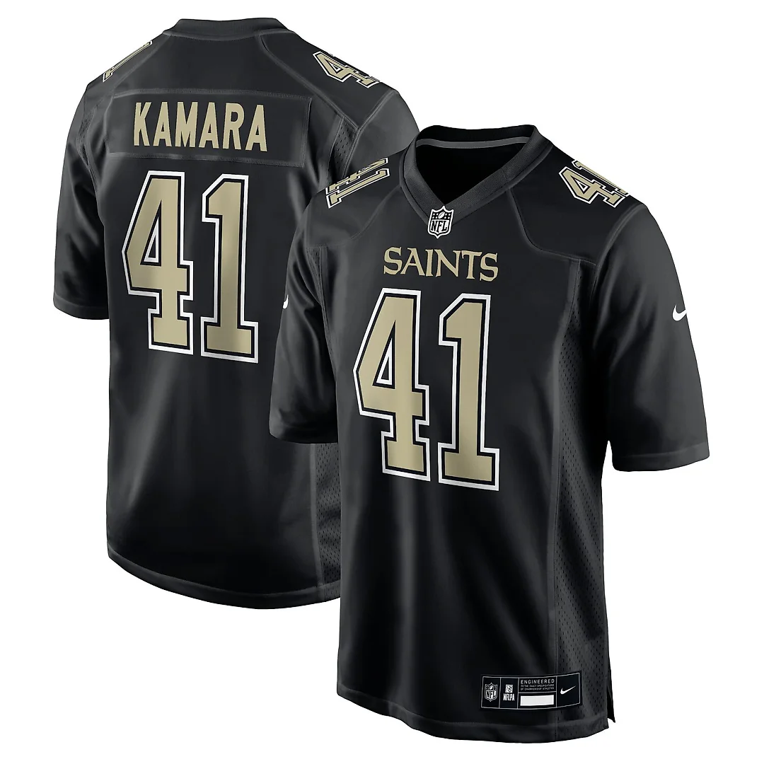 Zennovawear Alvin Kamara New Orleans Saints Fashion Game Jersey - Carbon Black