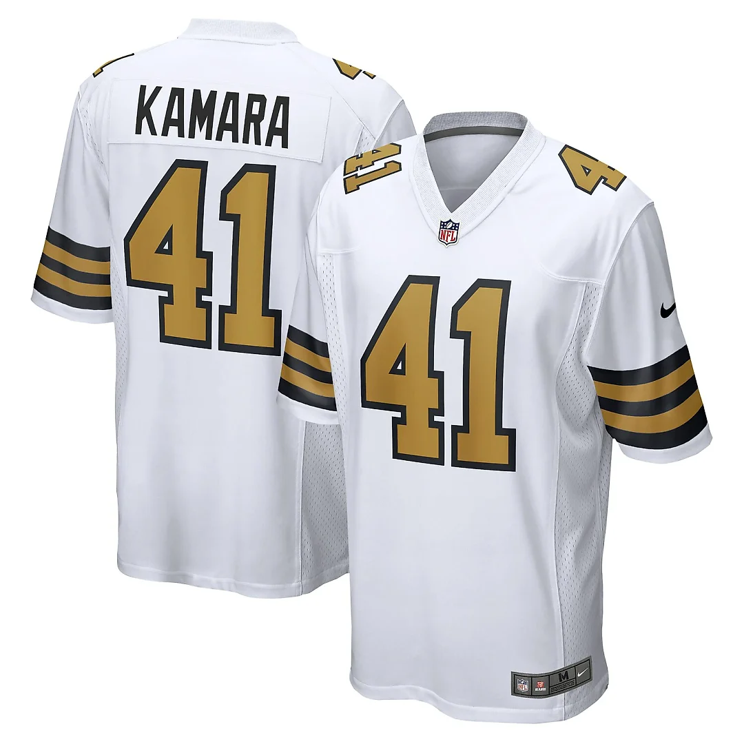 Zennovawear Alvin Kamara New Orleans Saints Alternate Game Jersey - White