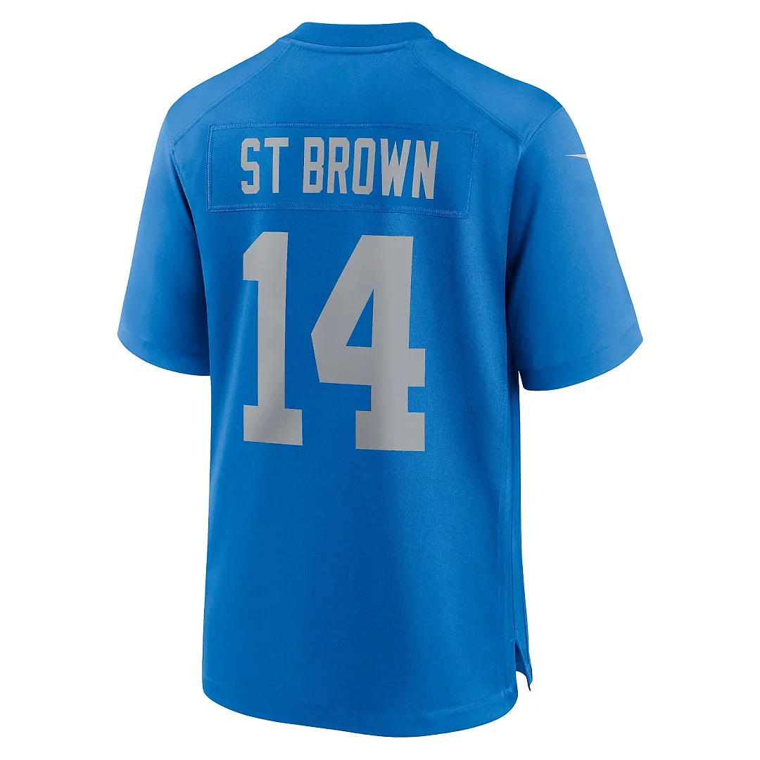 Zennovawear Amon-Ra St. Brown Detroit Lions Alternate Game Jersey - Blue