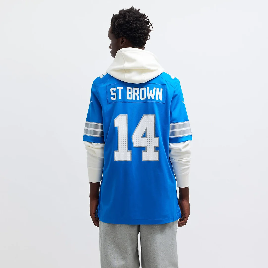 Zennovawear Amon-Ra St. Brown Detroit Lions Game Jersey - Blue