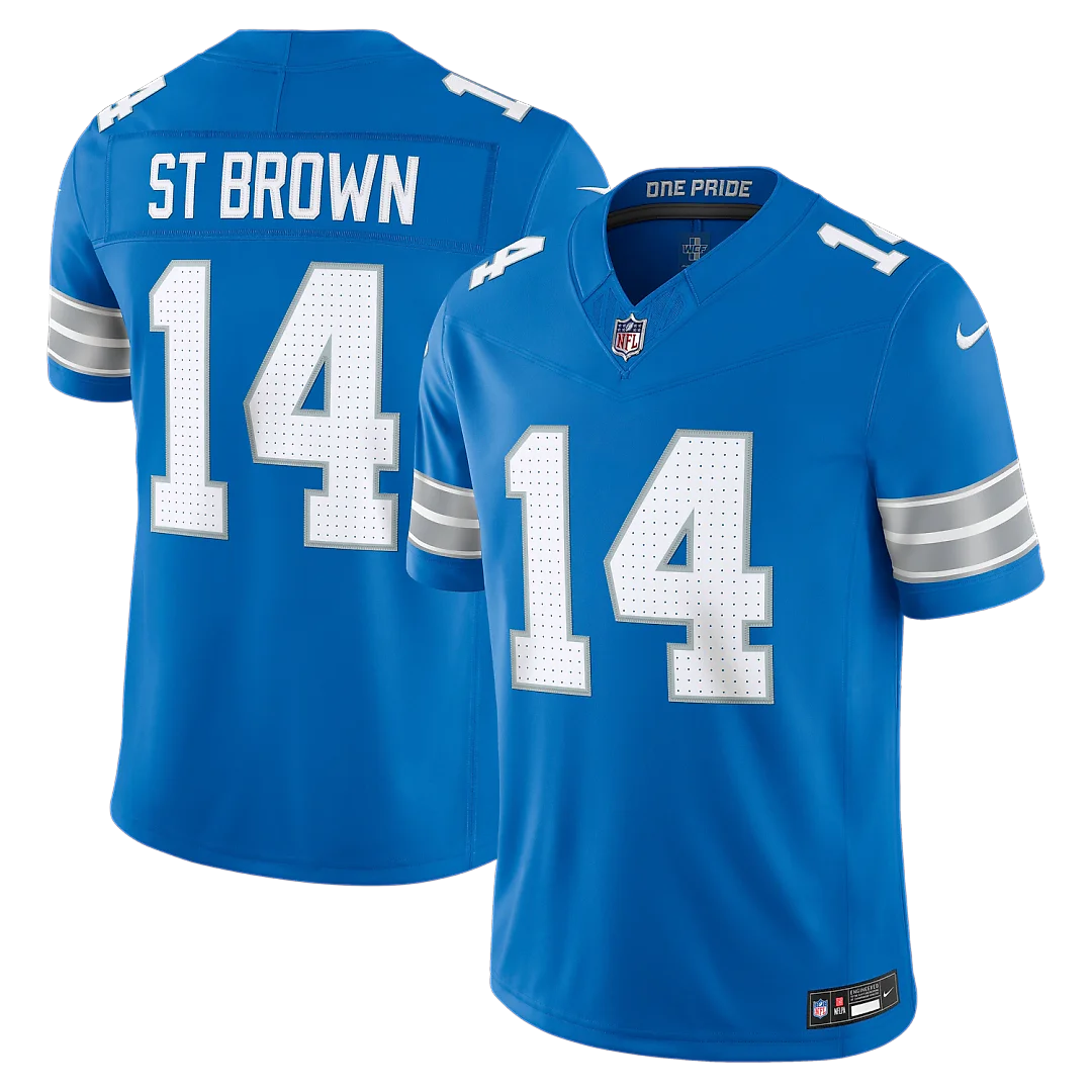 Zennovawear Amon-Ra St. Brown Detroit Lions Team Vapor FUSE. Stitched Limited Jersey - Blue