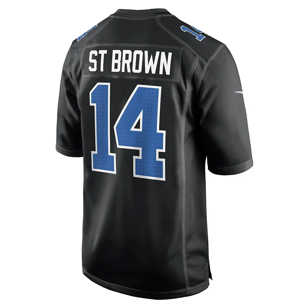 Zennovawear Amon-Ra St. Brown Detroit Lions Carbon Fashion Jersey - Carbon Black