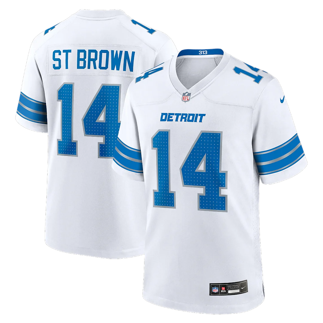 Zennovawear Amon-Ra St. Brown Detroit Lions Game Jersey - White