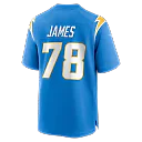 Zennovawear Andre James Los Angeles Chargers Team Game Jersey - Powder Blue