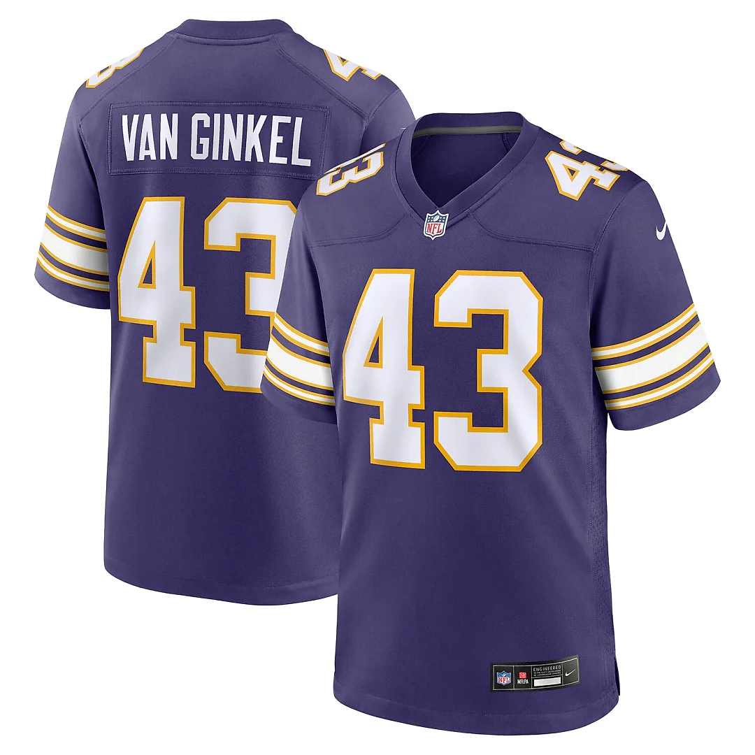 Zennovawear Andrew Van Ginkel Minnesota Vikings Alternate Game Jersey - Purple