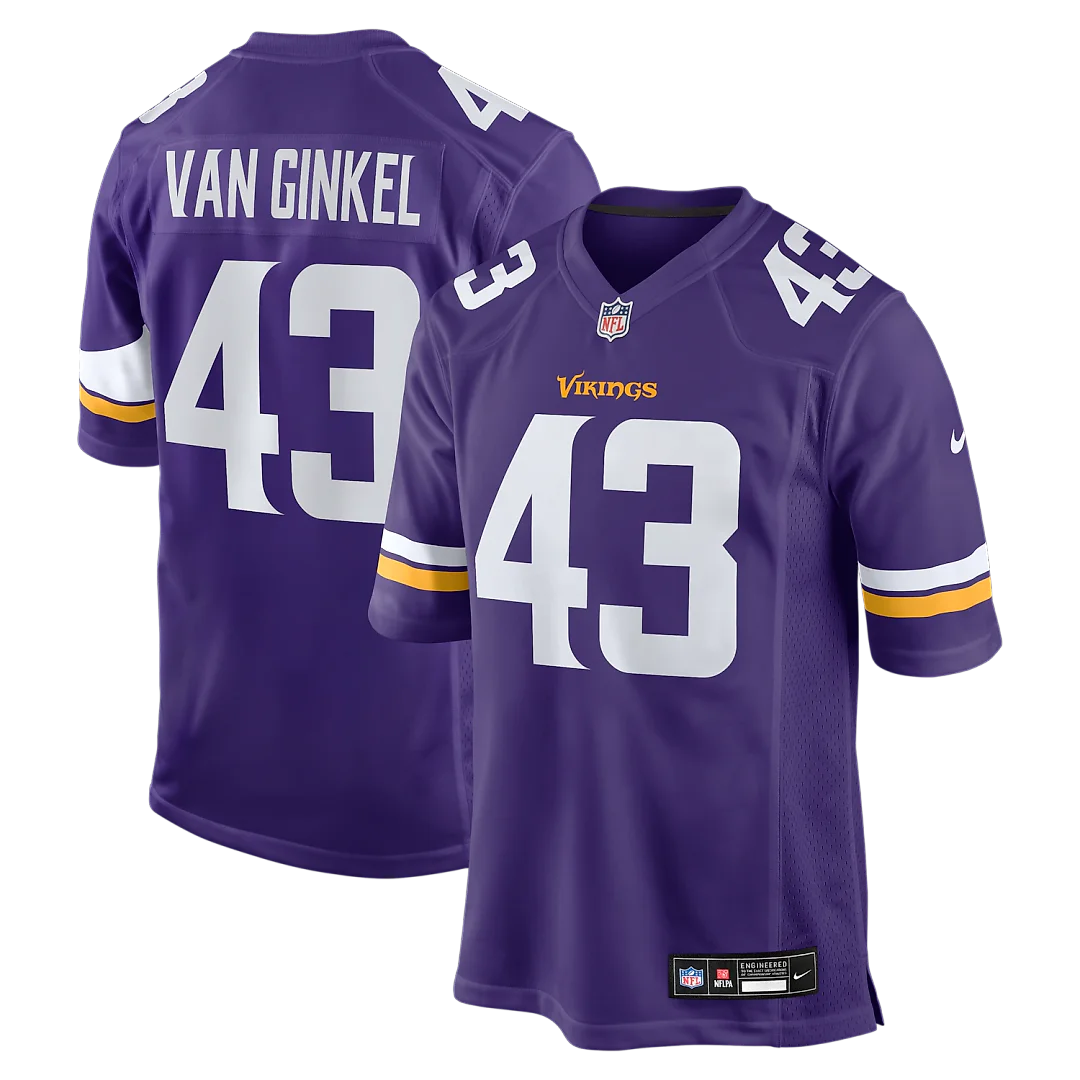 Zennovawear Andrew Van Ginkel Minnesota Vikings Team Game Jersey - Purple