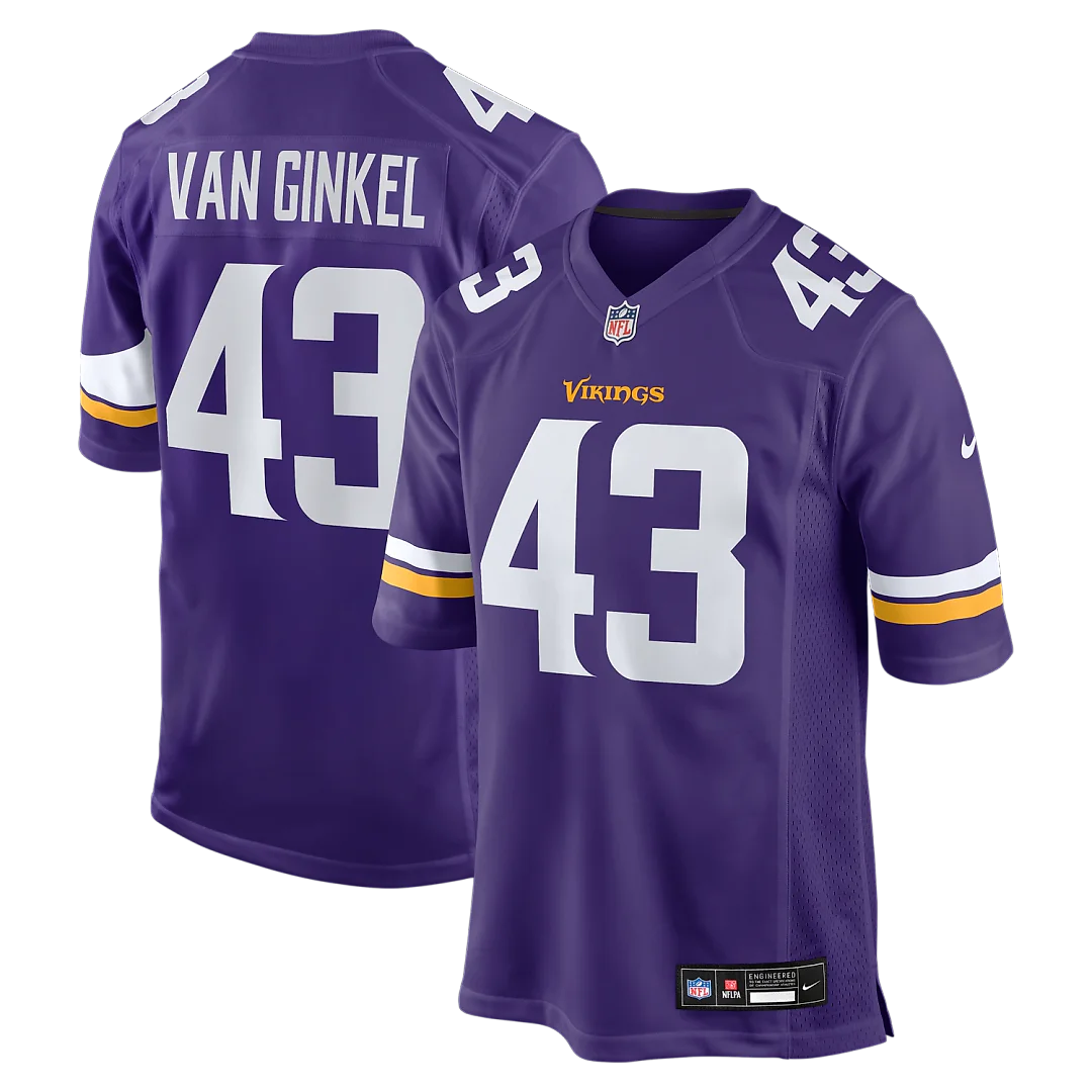 Zennovawear Andrew Van Ginkel Minnesota Vikings Team Game Jersey - Purple