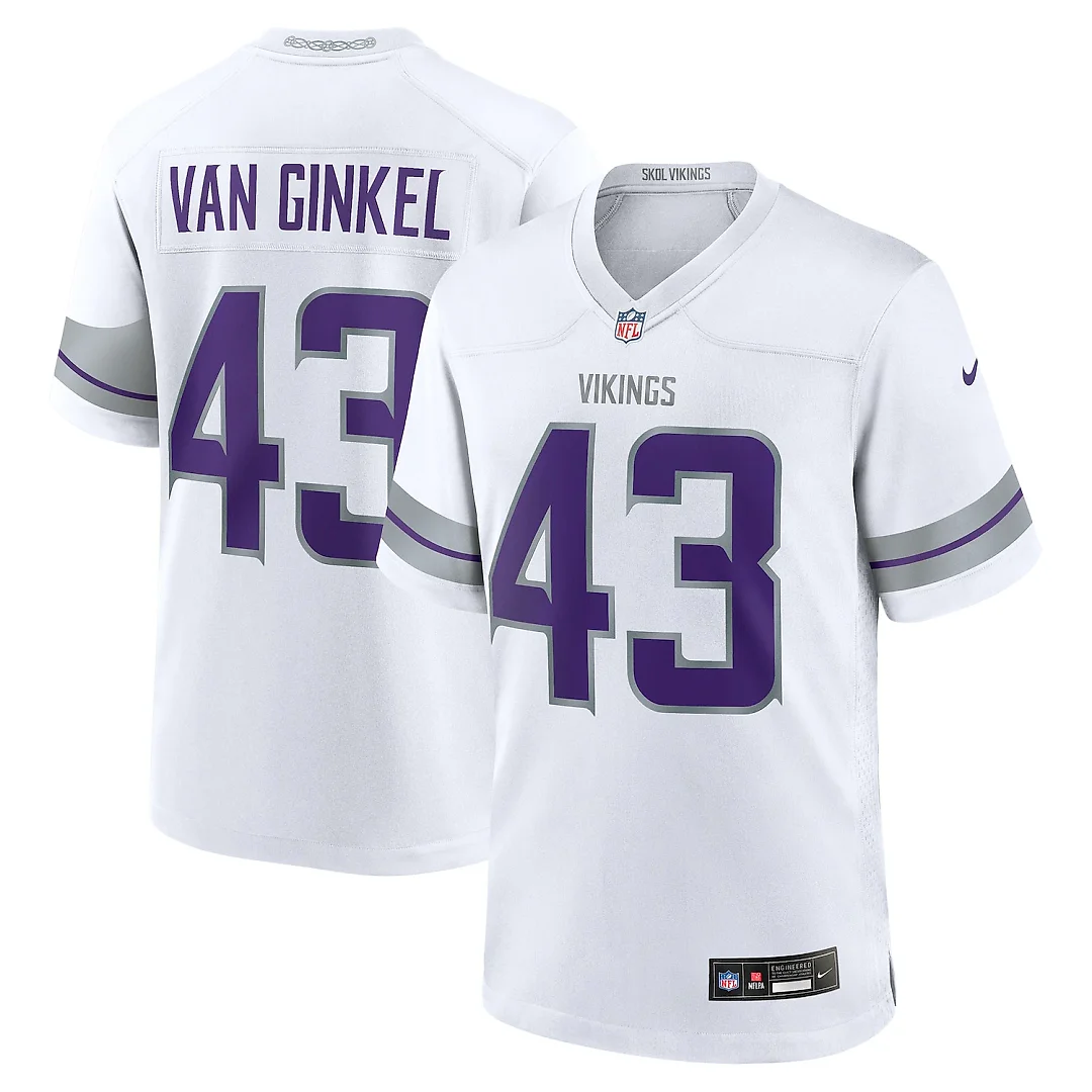 Zennovawear Andrew Van Ginkel Minnesota Vikings Alternate Game Jersey - White