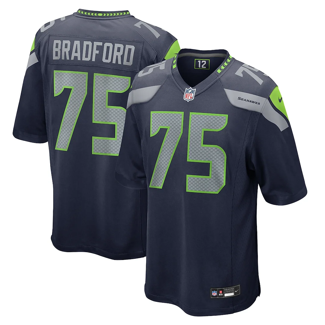 Zennovawear Anthony Bradford Seattle Seahawks Game Jersey - College Navy